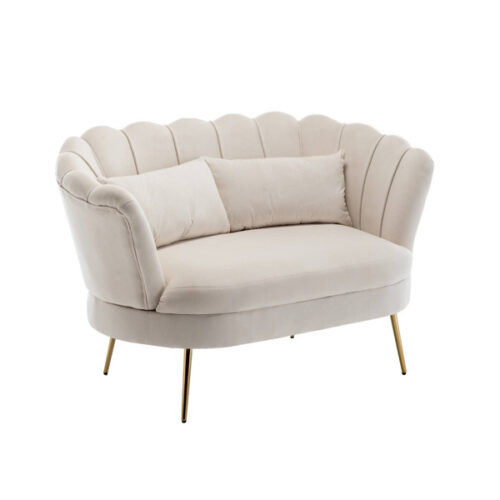 Trouwbankje velvet beige/champagne