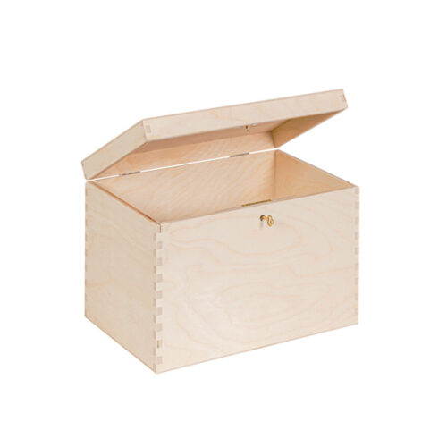 Enveloppenbox met slotje hout