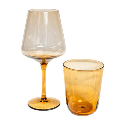 Waterglas bruin (per set)